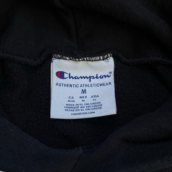 Champion Cal Hoodie Men’s Medium Black Yellow Logo Pullover Sweatshirt - Picture 5 of 6